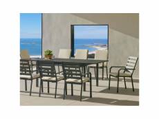 Salon de jardin en aluminium 8 places table extensible