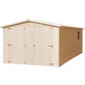 Garage en bois 18 m² - Chalet avec fenêtres - H222