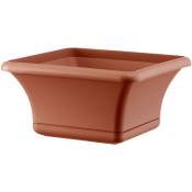 Artplast - Pot carré de 30 cm avec soucoupe en terre