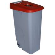 Denox - Conteneur Recyclage, 110 l, Rouge - Red