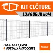 Kit clôture panneaux rigides fil 5 longueur 50 M H1.73