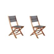 Lot de 2 chaises en bois d'acacia FSC et textilene