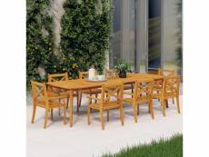 Vidaxl chaises à dîner d'extérieur 8 pcs bois d'acacia