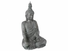 Statue déco bouddha assis 106cm gris