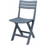 Spetebo - Chaise pliante en plastique robuste - bleu/gris