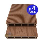 Suinga - 4 x Planche de jardin en bois composite 200