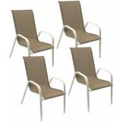 Lot de 4 chaises marbella en textilène taupe - aluminium