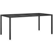 Vidaxl - Table de jardin Noir 190x90x75 cm Verre trempé/résine