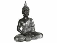 Statue déco "bouddha" 62cm naturel & argent