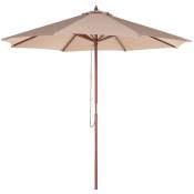 Beliani - Parasol de Jardin 270 cm en Bois et Tissu
