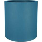 Pot en plastique rond aspect granit 30 cm Bleu - Bleu
