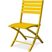Marius - Chaise de jardin pliante en aluminium moutarde