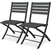 Marius - Lot de 2 chaises de jardin en aluminium gris