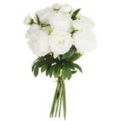 Bouquet 13 pivoines artificielles blanc H50cm Atmosphera