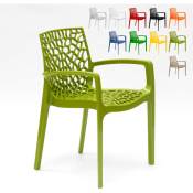 Chaise en polypropylène accoudoirs jardin café Grand