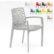 Chaise en polypropylène accoudoirs jardin café Grand
