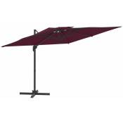 Parasol cantilever à double toit Bordeaux Rouge 400x300