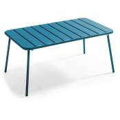 Table basse de jardin acier bleu pacific - Palavas