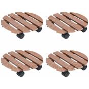 Vidaxl - Chariots à plantes 4 pcs Marron Ø30x7,5