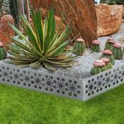 Bordures de jardin flexibles en acier ajouré gris