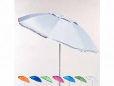 Parasol de plage 200 cm aluminium anti-vent protection