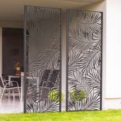 Claustra extérieur métal gris motif palmier