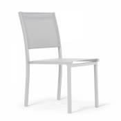 Oviala - Chaise de jardin aluminium et textilène blanc