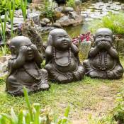 Statues de bouddha sagesse patiné brun antique 40