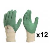 Delta Plus - 12 paires de gants latex crêpés vert