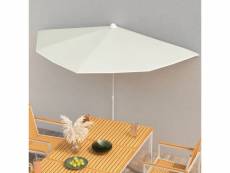 Vidaxl demi-parasol de jardin avec mât 180x90 cm sable