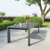 Table de jardin en aluminium noir 8 places - Noir