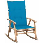 Chaise à bascule avec coussin Bambou vidaXL - Bleu