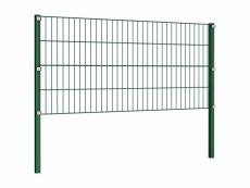 Vidaxl panneau de clôture avec poteaux fer 3,4 x 0,8
