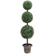 Plante de buis artificiel avec pot Forme de boule Vert