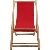 Vidaxl - Chaise de terrasse bambou et toile rouge