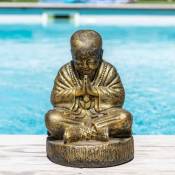 Wanda Collection - Statue moine shaolin assis doré