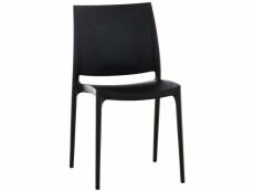 Chaise de jardin en plastique noir design simple empilable