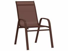 Vidaxl chaises empilables de jardin 6 pcs marron tissu