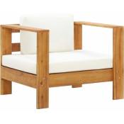 Chaise de jardin avec coussin en bois d'acacia solide