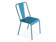 Chaise de jardin en métal bleu pacific