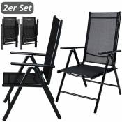 Set de 2 chaises en aluminium avec dossier haut réglable