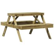 Table de pique-nique 105x134x75 cm bois de pin imprégné