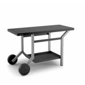 Forge Adour - table roulante acier noir et gris clair