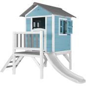 Maison Enfant Beach Lodge xl en Bleu avec Toboggan