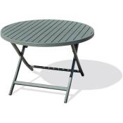 Marius - Table de jardin ronde pliante en aluminium
