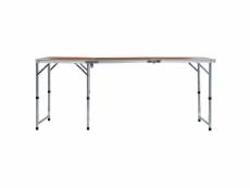 Vidaxl table pliable de camping aluminium 180x60 cm
