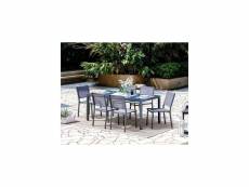 Ensemble table de jardin 180 cm + 6 chaises aluminium