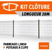 Easycloture - Kit clôture panneaux rigides poteaux