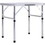 Table pliable de camping Blanc Aluminium 60x45 cm Vidaxl