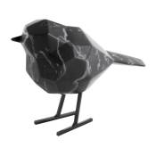 Pt' - Oiseau en résine noir effet marbre Origami Petit